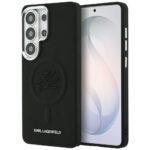 Coque Karl Lagerfeld Leather with Initial Logo Debossed MagSafe pour Samsung Galaxy S26 Ultra - Black