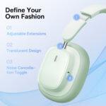 Casque Bluetooth Baseus Bowie H1i avec ANC, Bluetooth 5.3 et autonomie 100 h - Natural Green – Image 5