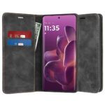 Étui portefeuille Techsuit Confy Cover pour Motorola Edge 60 Pro - Black