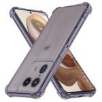 Coque Techsuit Shockproof Clear Silicone pour Motorola Edge 50 Ultra - Smoke Black