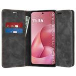 Étui portefeuille Techsuit Confy Cover pour Motorola Moto G57 Power / G67 Power - Black