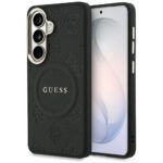 Coque Guess Saffiano Peony Embossed Ring MagSafe pour Samsung Galaxy S26 Plus - Black
