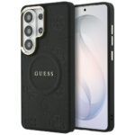 Coque Guess Saffiano Peony Embossed Ring MagSafe pour Samsung Galaxy S26 Ultra - Black